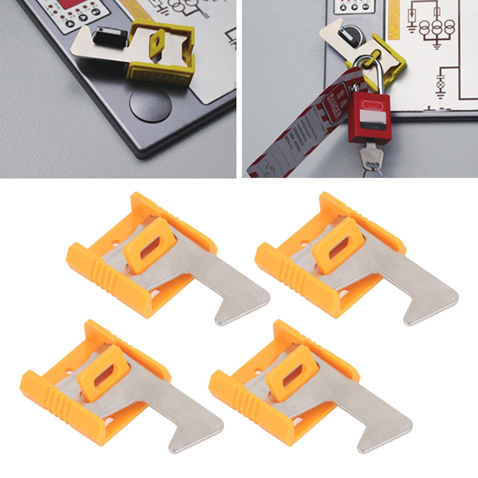 Natudeco 4Pcs Circuit Breaker Safety Lock Electrical Switch Lockout Device Circuit Breaker Lockout Device for Factories Machining Industrial Equipment