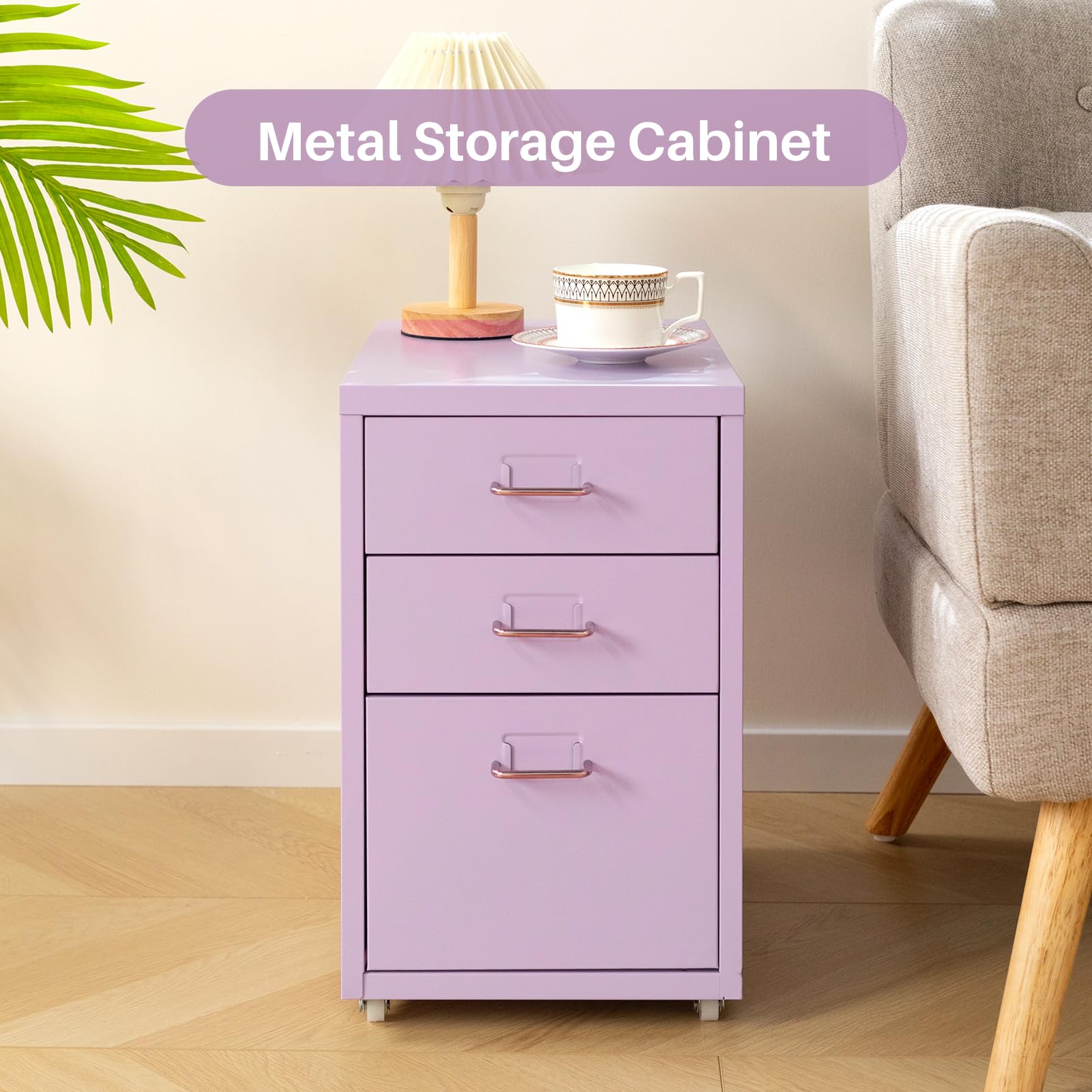 HollyHOME Bureaulade-archiefkast met 3 laden, organizer, verticale