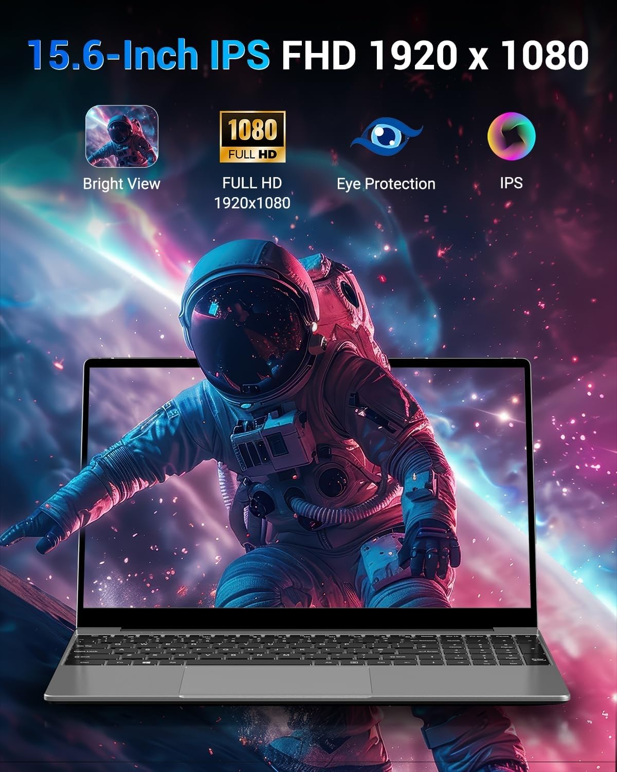 Laptop 15,6 Zoll, 16 GB RAM 512 GB SSD, N95-CPU (bis zu 3,4 GHz), hintergrundbeleuchteter Tastatur-Laptop, Win11 Laptops, Typ-C, 5G WiFi, BT 5.0, Typ-C, HDMI, USB, Maus inkl.