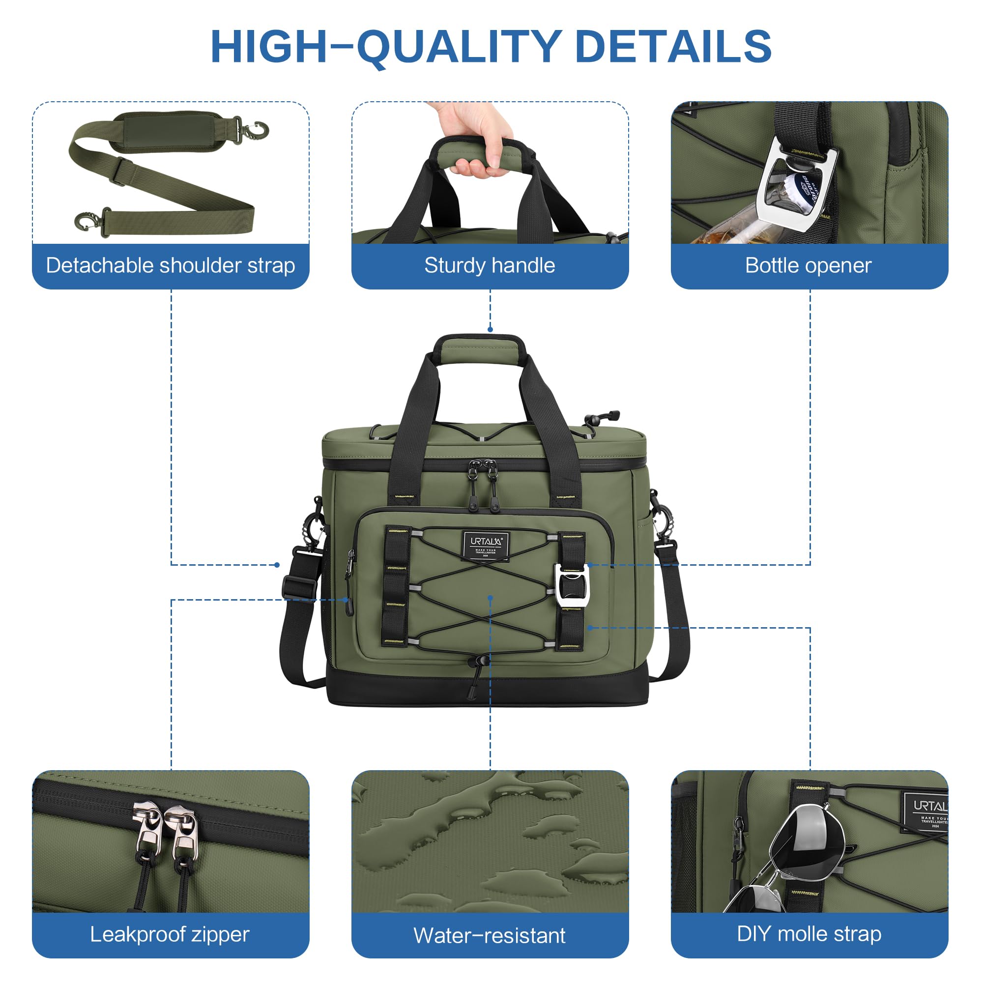 Urtala Borsa termica isolata borsa termica impermeabile picnic borsa termica per campeggio