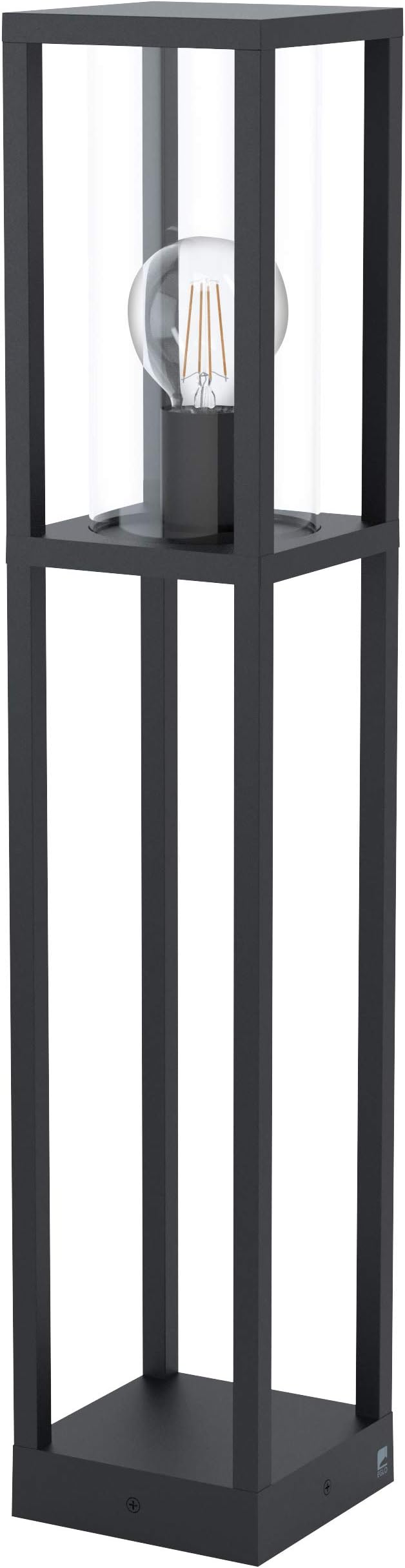 Eglo EGLO Cascinetta outdoor-vloerlamp, vintage, retro, 1 lichtpunt, gemaakt van gegoten aluminium in zwart en transparant glas, buitenlamp met E27 fitting, IP44