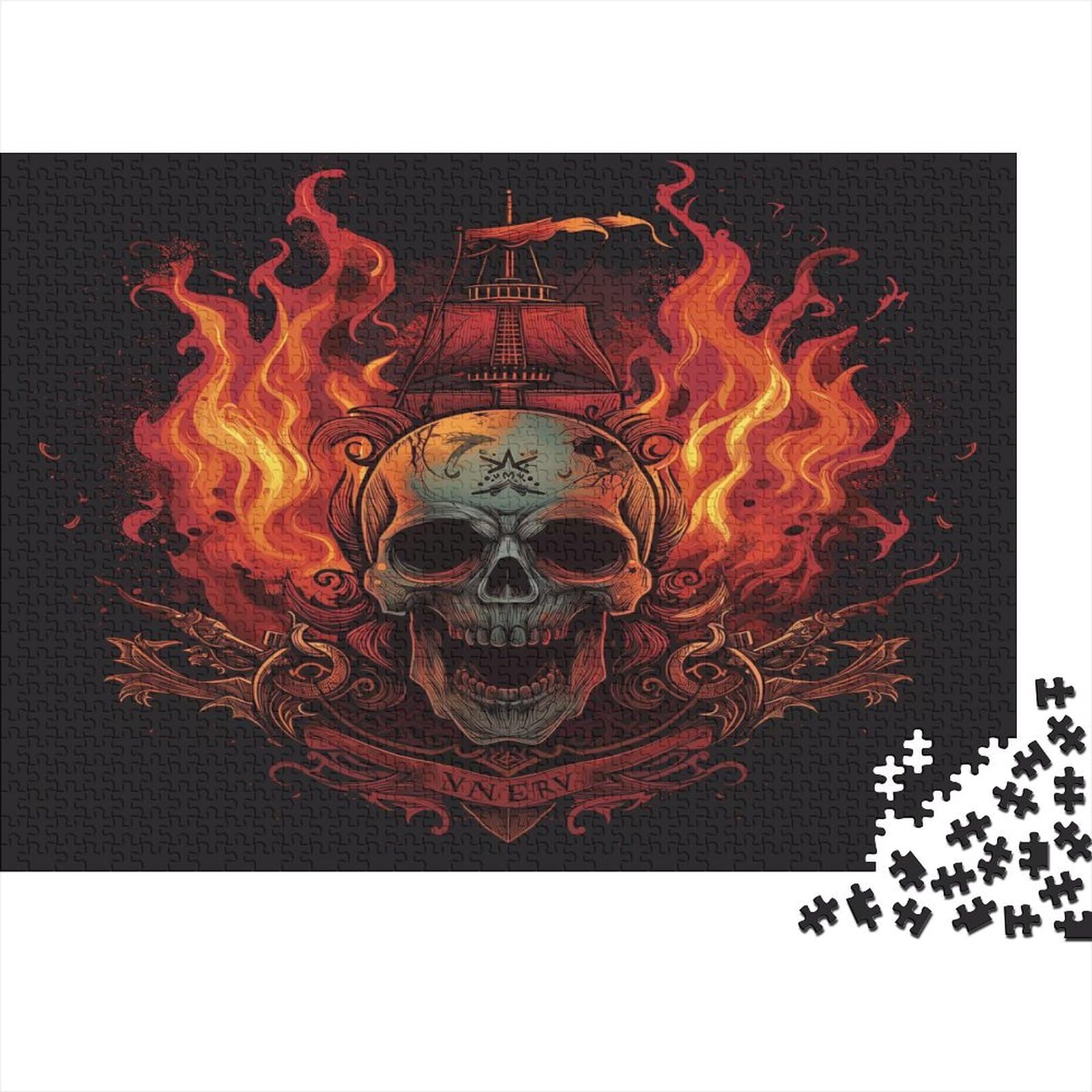 Czaszka Puzzle 1000 sztuk Puzzle 1000 sztuk dla dorosłych Edukacja Puzzle Wymagająca gra dla dorosłych Dekoracja domu 1000 sztuk (75 x 50 cm)