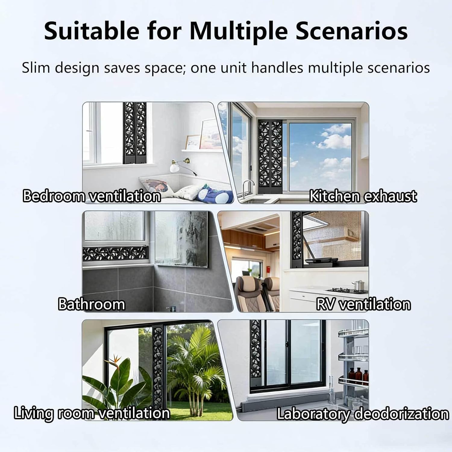 Window Exhaust Fan for Sliding Windows, Adjustable Speed Vertical Window Fan, Bathroom Window Fan No Need to Drill Holes embedDed Installation,39.37-41.34in(100-105cm)