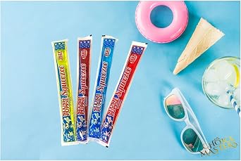 The Original Squeezee Freeze Pops Ice Lolly Poles - 3 X (10 x 60mls) Red Cherry, Lemon &Lime, Strawberry And Blue Raspberry - Vegetarian, Vegan And Gluten Free - 30 Total