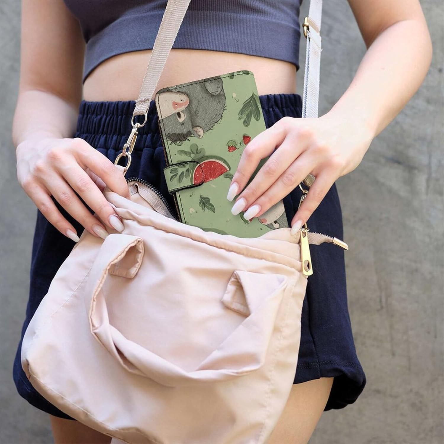 Donkey Watermelon Womens Wallet for Men Slim Purse Clutch Handbag with Card Holder