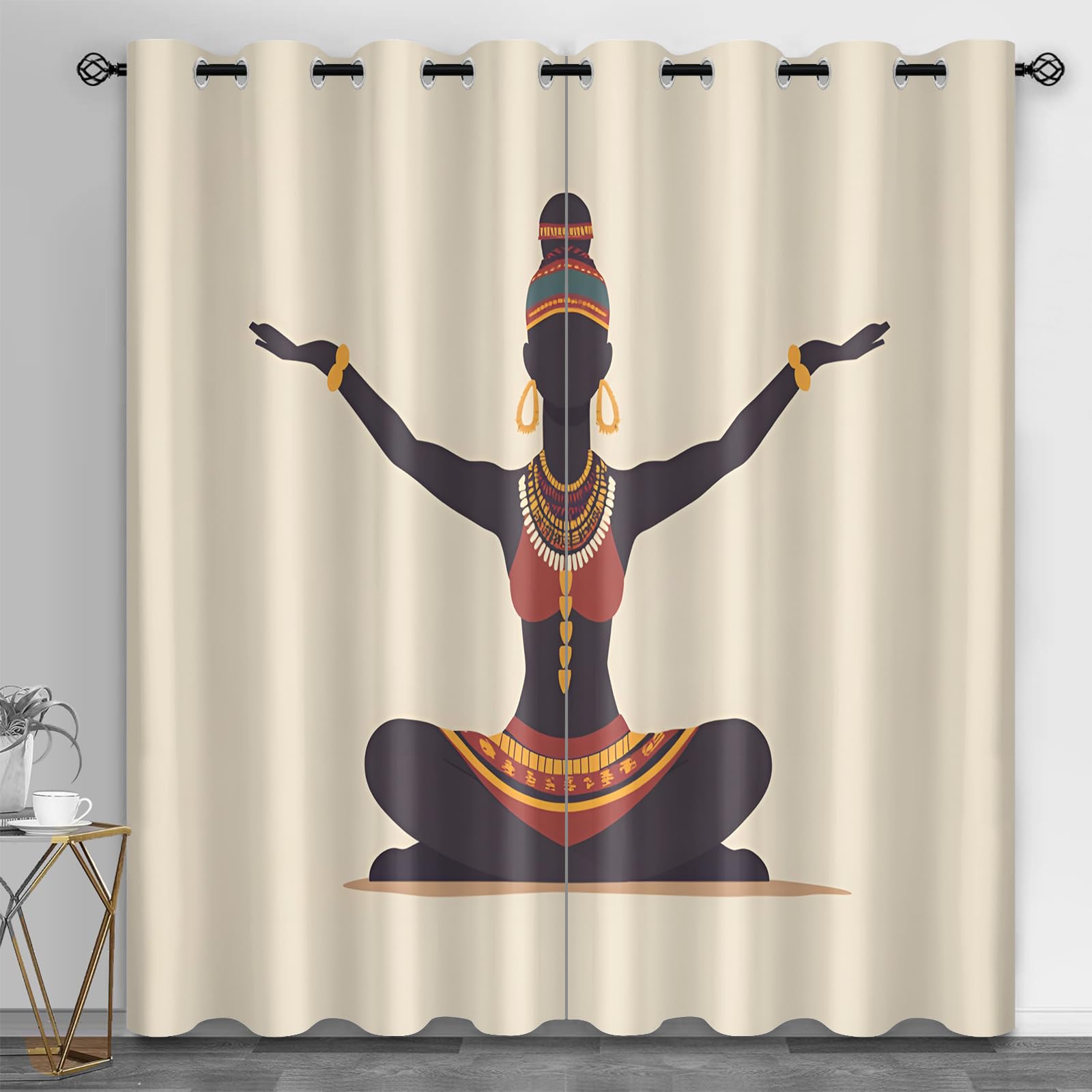 Rideaux à motif africain moderne pour célébrer l'identité afro-américaine chez soi