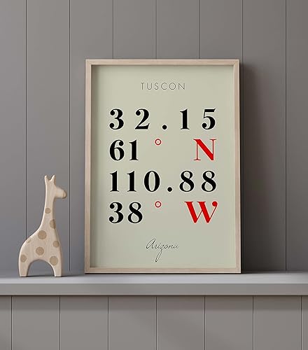 Miniatura 9 de Mapa de Tuscon, Arizona, Coordenadas Multilíneas de Colores (16x20)