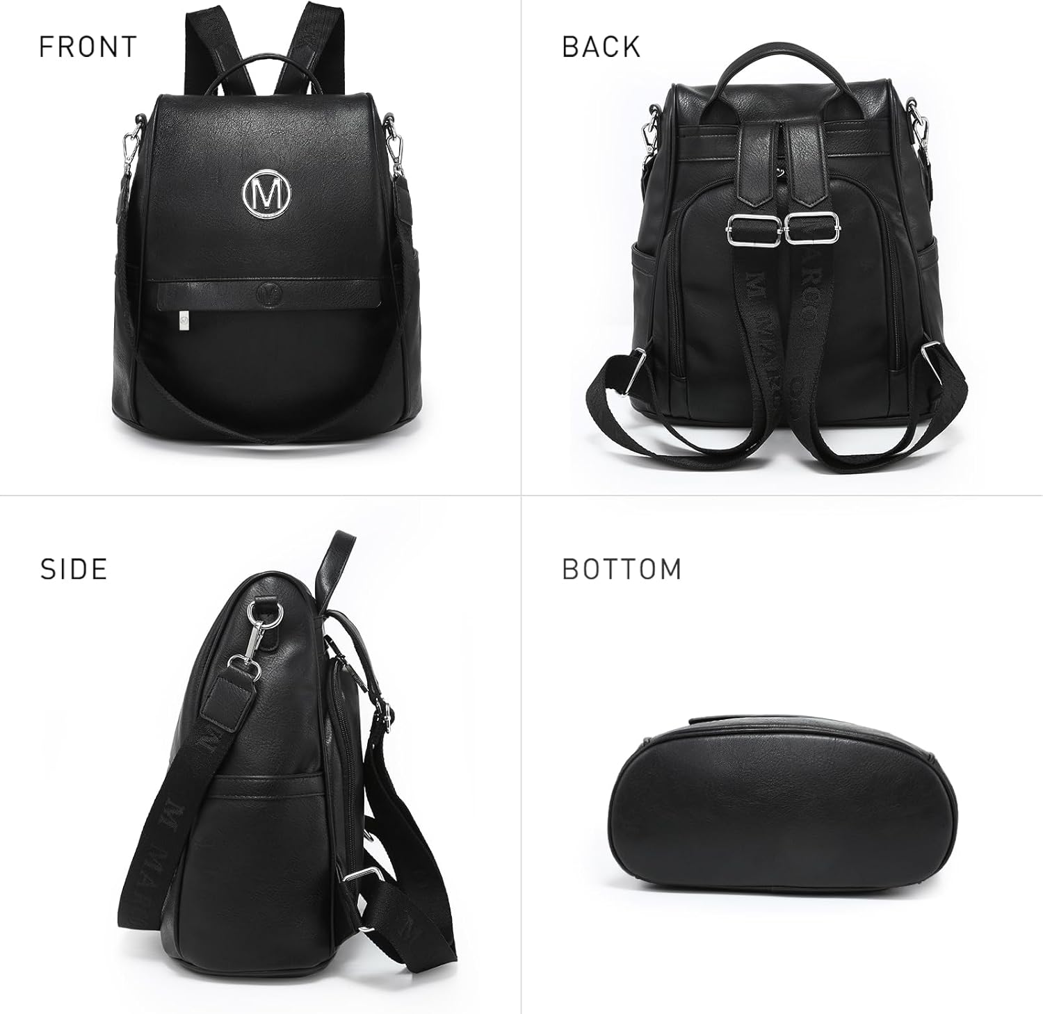 MKP Women Fashion Backpack Purse Multi Pockets Signature Anti-Theft Rucksack Travel Ladies Shoulder Bag Handbag 2Pcs - Image 6