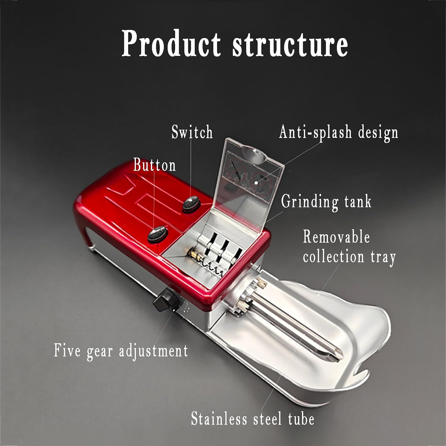 Cigarette Rolling Machine, Fully Automatic Electric Cigarette Rolling Machine, 5.5/6.5/8.0MM Universal Type, 5 Levels of Tightness Adjustment, Anti-Splash Design