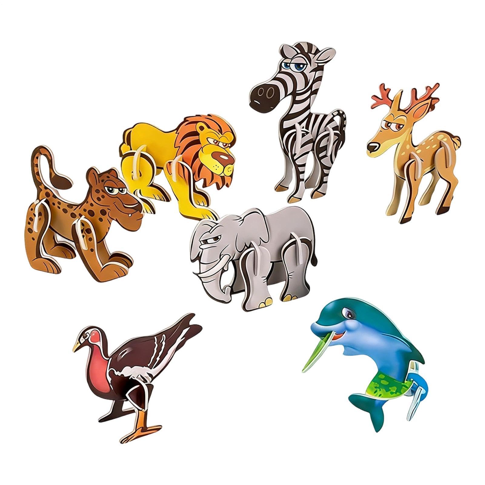 3D Zwierzęce Puzzle 3D 7 Wzorów Piankowe Puzzle Edukacyjne