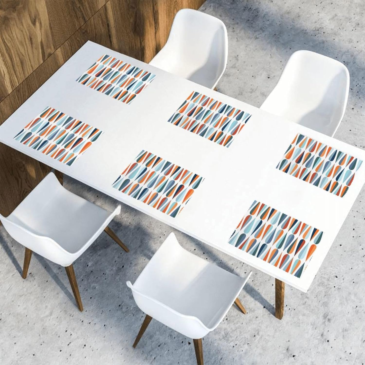 Modern Retro with Drop Shapes Print Placemats Dining Table Place Mats