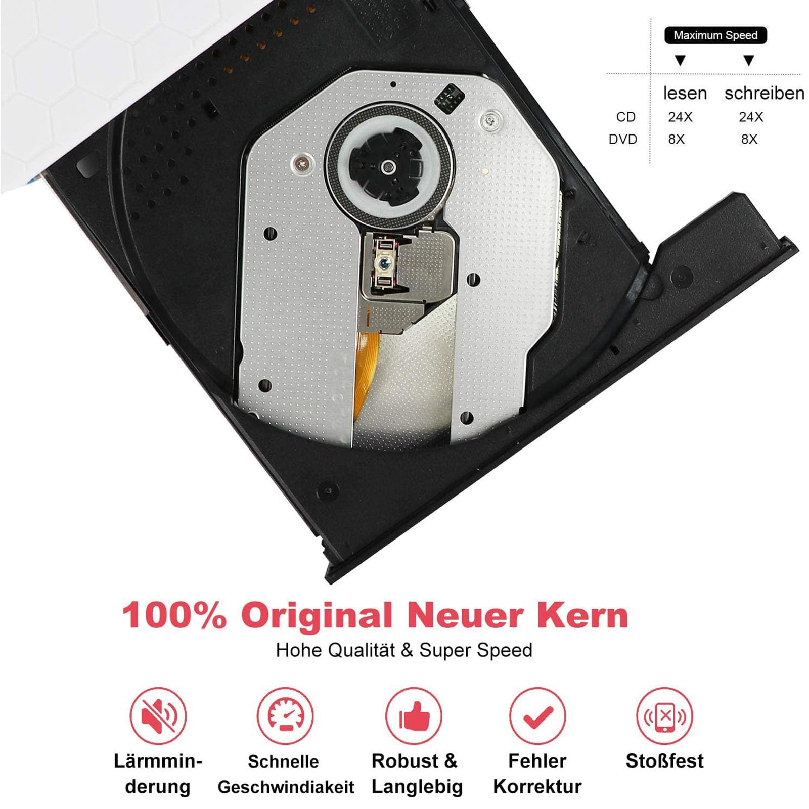 Reproductor de DVD externo portátil con interfaces USB C y USB 3.0 para 10, 8, 7 PC, portátil, DVD, unidad de escritorio para escritorio