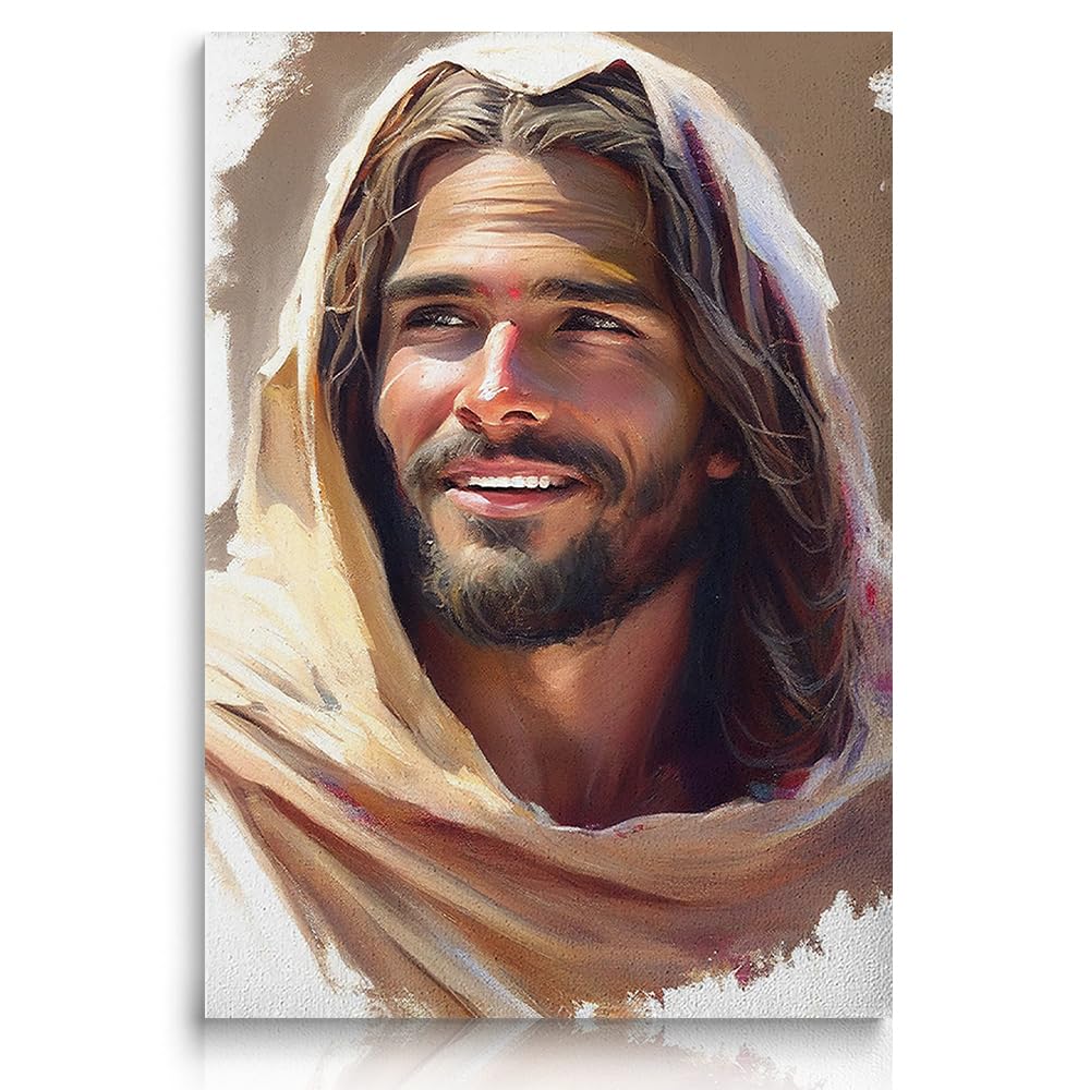 FBKDVC Poster „Smiling Christ“ – Leinwand-Kunstdruck 30,5x40,6 Cm, Moderner Wanddekor!