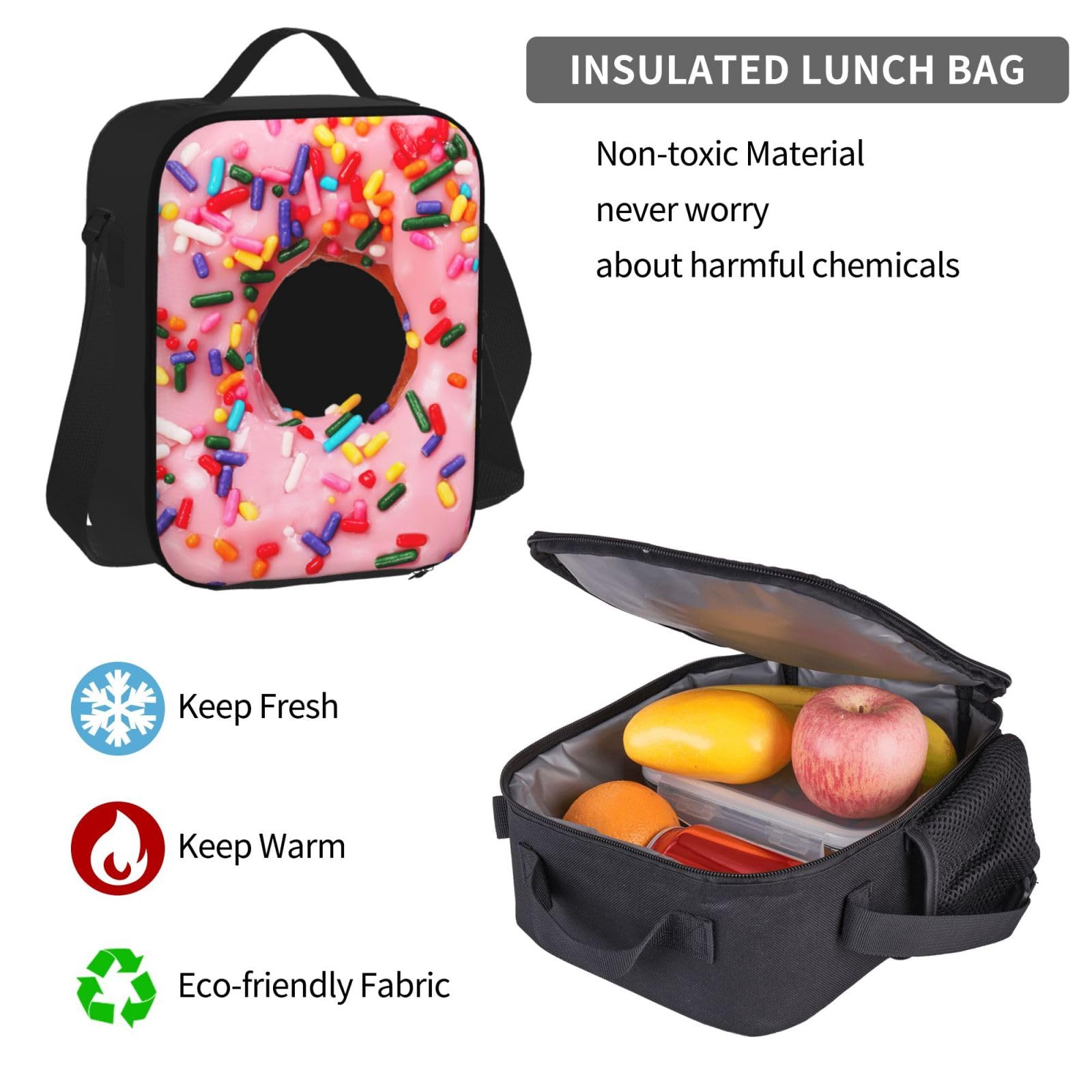 Zaino, borsa portapranzo, astuccio, set da 3 pezzi, per lavoro e