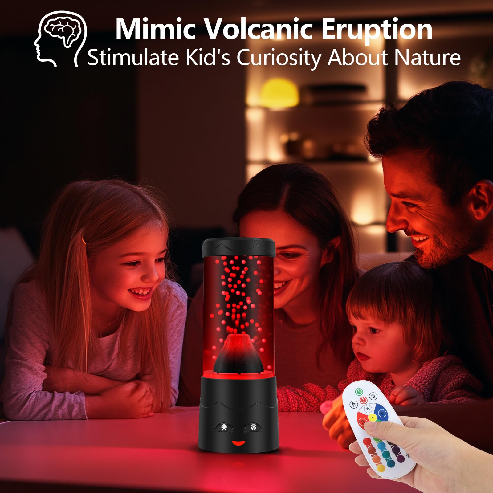 Lampe Volcan Lave Diealles - 16 Couleurs LED Avec Télécommande - Décoration Chambre Enfant - Cadeau Noël