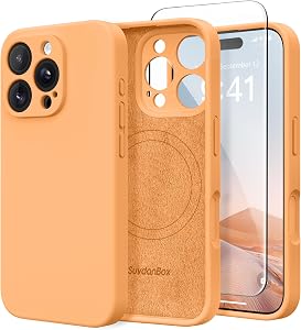 Magnetic for iPhone 16 Pro Max Case Silicone Cantaloupe