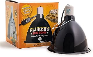 Fluker's Sun Dome Reptile Lamp - Deep Dome Flush Mount Light Fixture, 8.5 Inches,Black