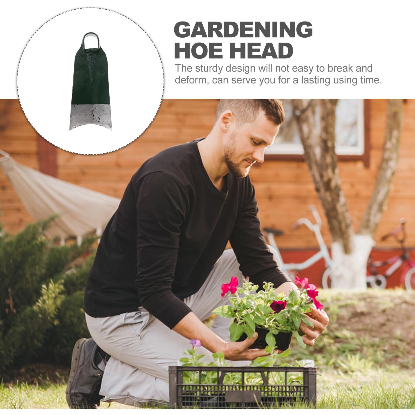 BETOOKY Azada de Jardinería de Acero Inoxidable para Deshierbe y Plantación en Casa, Herramienta Portátil Fácil de Usar y Práctica para Jardín