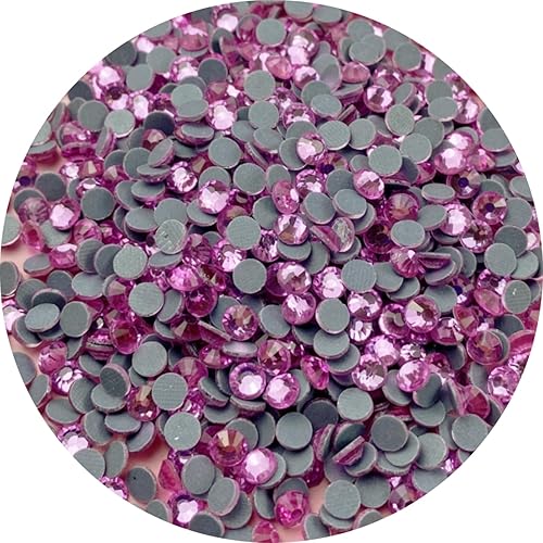 Hotfix - 5000 diamantes de imitación termoadhesivos SS10 de 0.110 in con parte trasera plana, diamantes de imitación redondos de cristal para