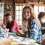 Shuttle Art 44 Pcs Magic Foam Texture Painting Kit, Including 28 Pcs Foam Texture Paper, 12 Colors Brush Tip Acrylic Paint Markers, Magical 3D Effect Painting Kit