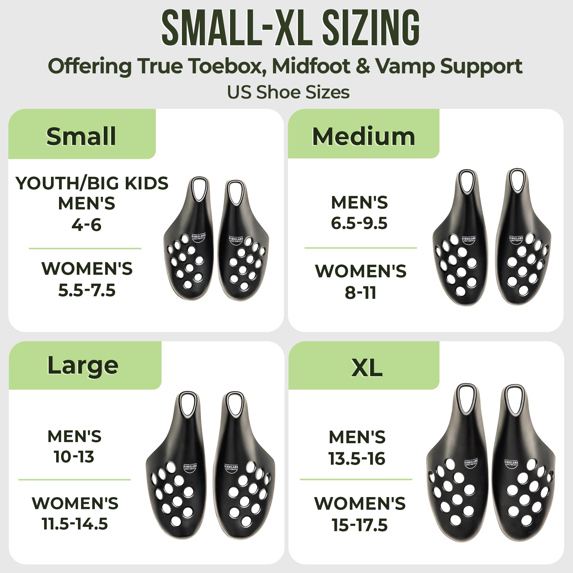 The Kingsland Shoe Project Hormas para Zapatos Hombre/Mujer – Fresh Flow Hormas de Plástico de Viaje para Zapatillas y Botas - Pack de 10 Grandes