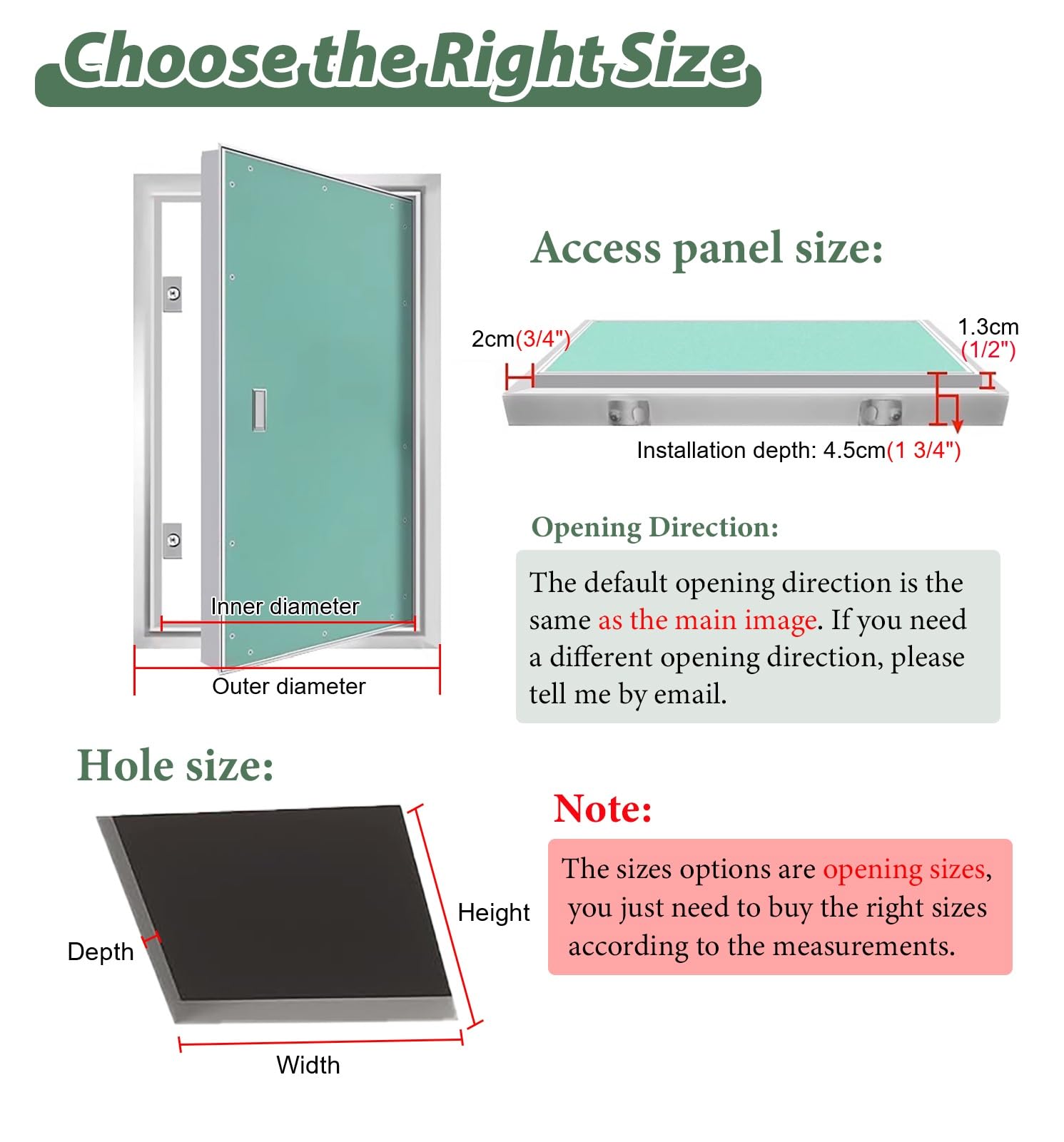 Trampilla Pladur 22x30 32x36 24x36 22x36 18x24 16x24 Panel de Acceso, Placa de Yeso Laminado Puerta de Acceso Tapa de Las Válvulas de Agua, Empotrable Pintable Pestillo de la Puerta de Mantenimiento(9