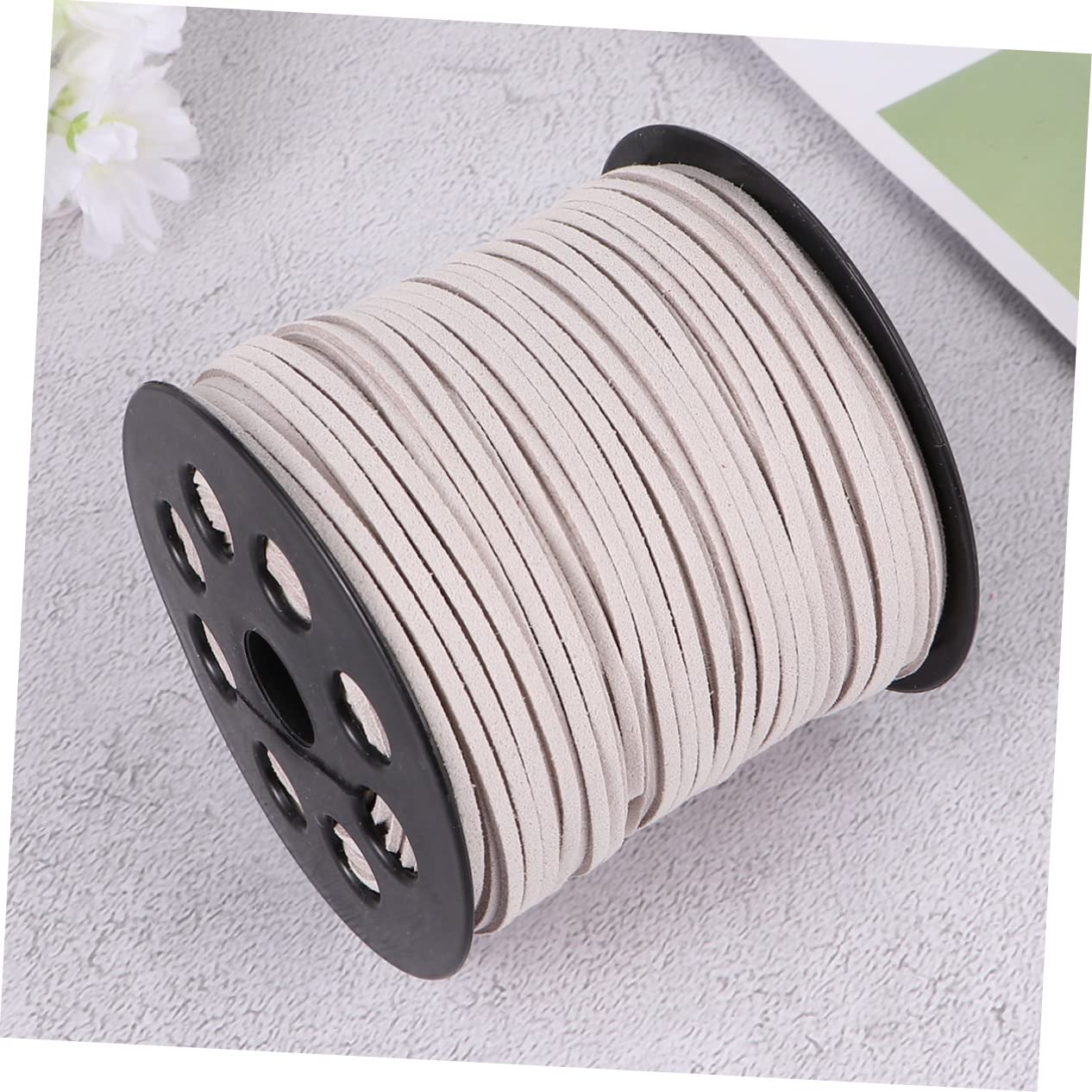 Lurrose 3rotoli Filo Ecopelle Per Fai Te Di Cordino Per Creazione Di Collane e Bracciali Suede Sintetico Argento Per Accessori Moda e Decorazioni Artigianali