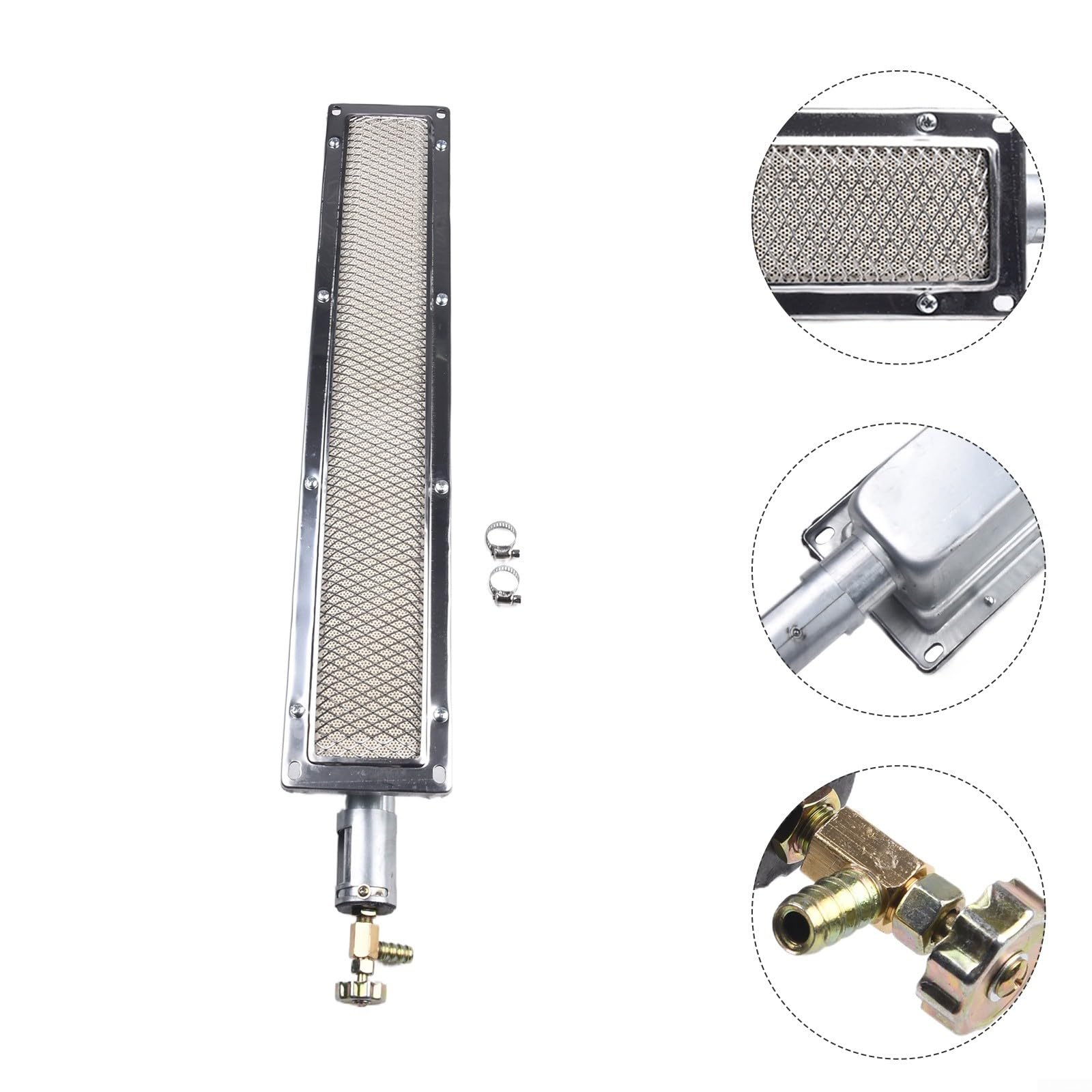 HpLive Quemador de cerámica por infrarrojos para barbacoa, quemador lateral de gas, pieza de repuesto para barbacoa, distribución eficiente del calor, diseño compacto, 41 x 8 cm, para la industria