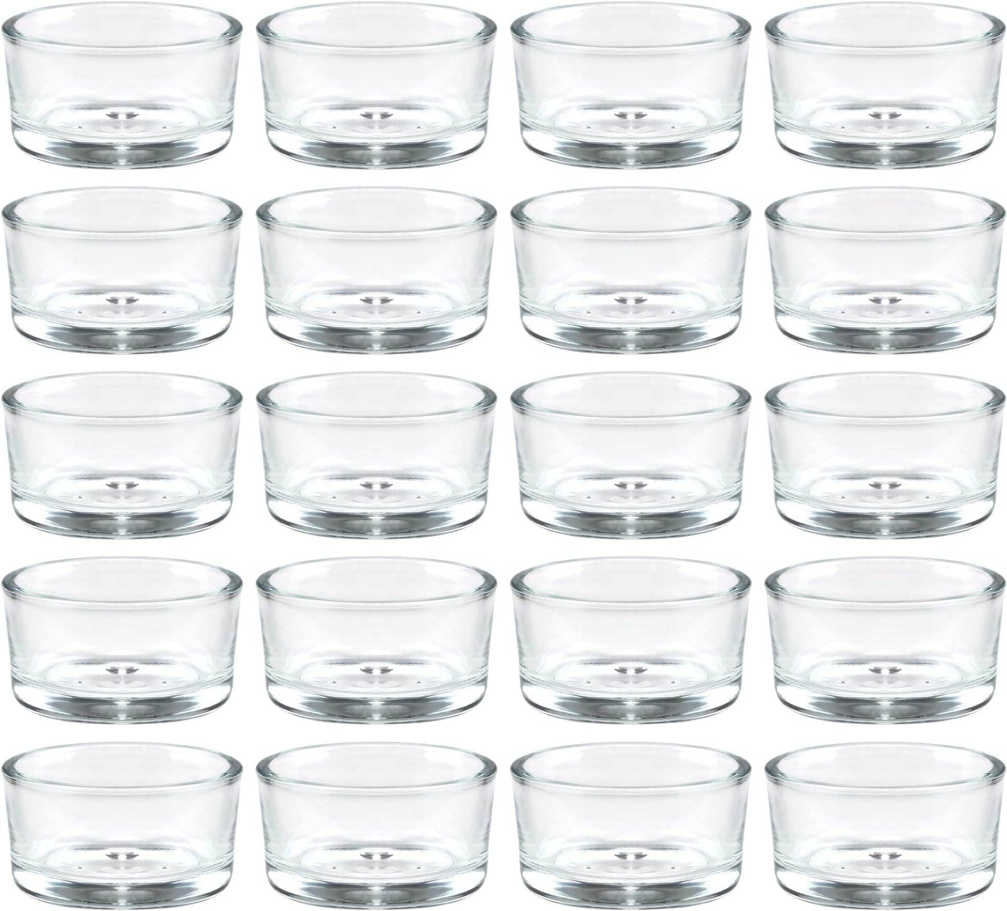 36Pack 1 x 2 Inches Clear Glass Tealight Candle Holders,Use for Weddings Parties Dinner,Wedding Centerpieces and Home Decor