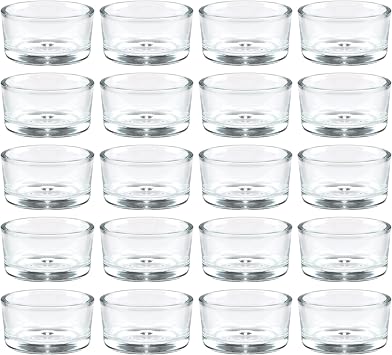 36 Pack Clear Glass Tealight Candle Holders, 1.8 Inch Wide x 1 Inch High, for 1.5" Tealights, Bulk for Wedding Centerpieces, Party, Dinner, Home Decor