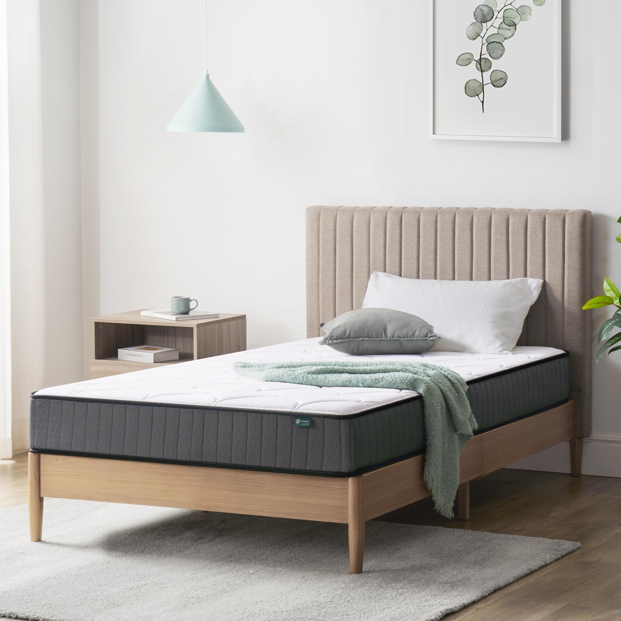 Zinus Hybrid Taschenfederkernmatratze 90x200cm - Härtegrad H2/H3 - Höhe 20 cm - Kühlende Ergonomische Memory Foam Matratze - Oeko-TEX Zertifiziert - Produziert nach Deutschem Qualitätsstandard