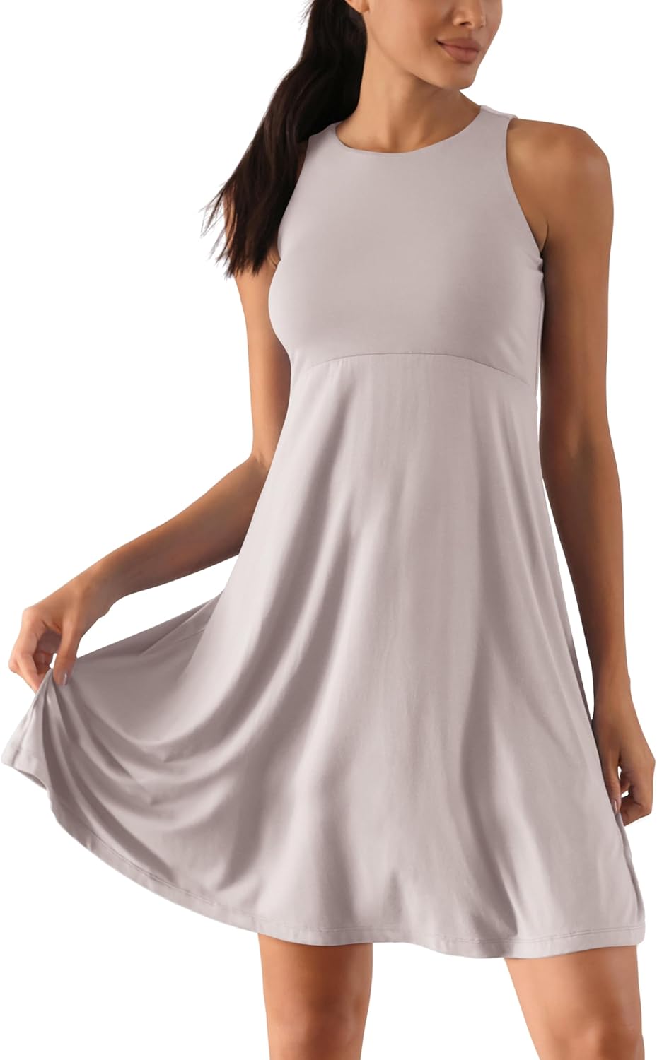 ODODOS Casual Flare Tank Dress for Women Summer Sleeveless Sundress Mini Skater Dress