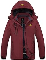 Vista 11 de wantdo Chaqueta de esquí impermeable de montaña para mujer, chaqueta de lluvia resistente al viento, abrigo cálido con capucha para invierno