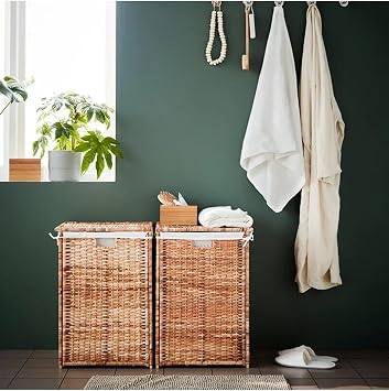 IKEA El Yapımı Rattan Çamaşır Sepeti, 80 Lt, 60 x 40 cm, Naturel
