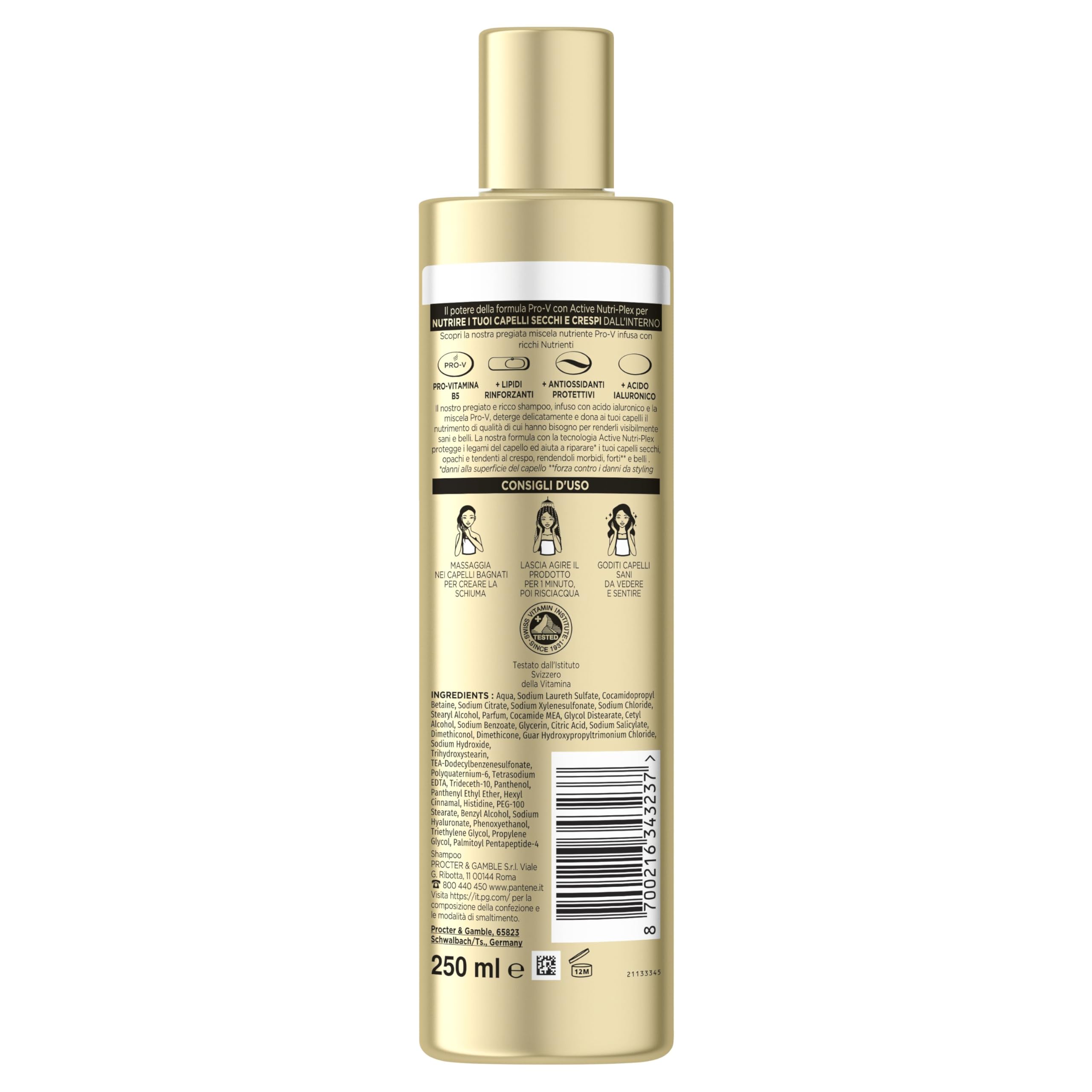 Pantene Shampoo Miracles Lisci Effetto Seta Per Capelli Crespi, 250ml+ Balsamo 200ml+ Maschera 300ml