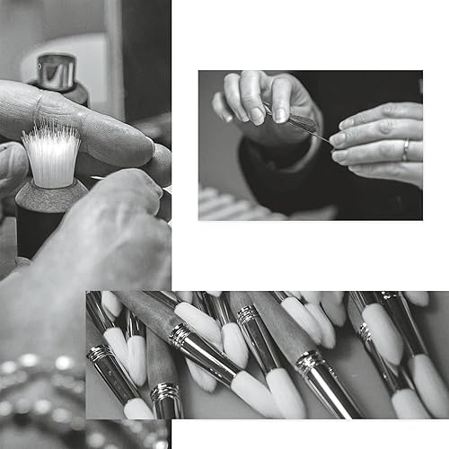 Miniatura 6 de Escoda Perla Series 2632 Artist Oil & Acrylic - Brocha de pintura de mango largo, filamento Toray blanco sintético, filbert, tamaño 1