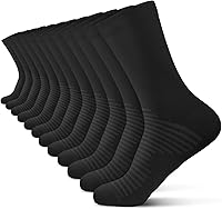 PAPLUS Compression Crew Socks 6 Pairs Men Women - Arch Support, Moisture-Wicking, Breathable Athletic Socks for Running Gym