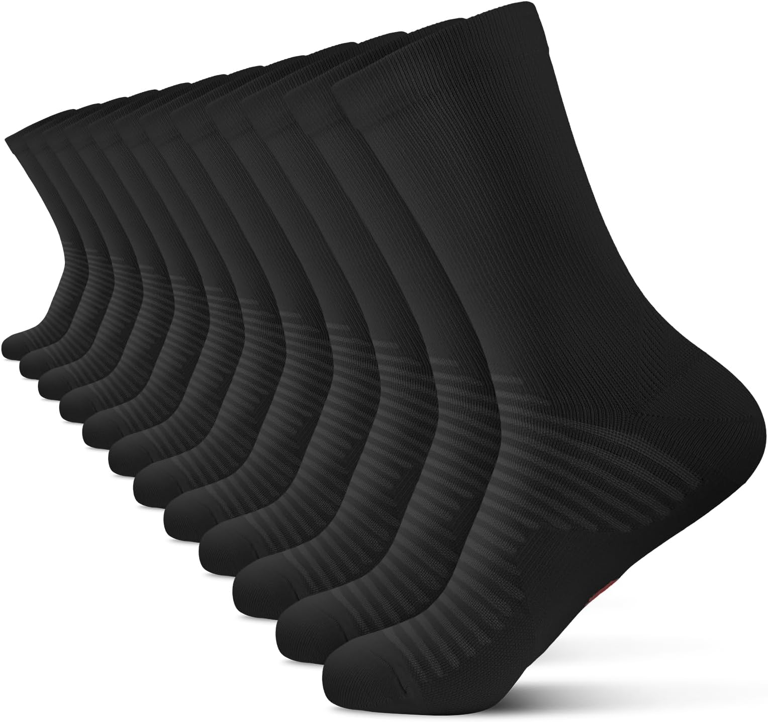 Athletic Crew Compression Socks (6 Pairs) for Men & Women, Running Socks With Arch Support