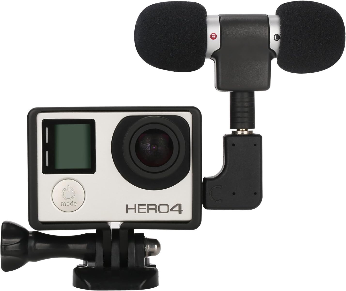 BOLVE Mini Stereo 3.5 mm mic Adapter Microphone With Standard Frame for Gopro 3/3+/4 Sports Camera