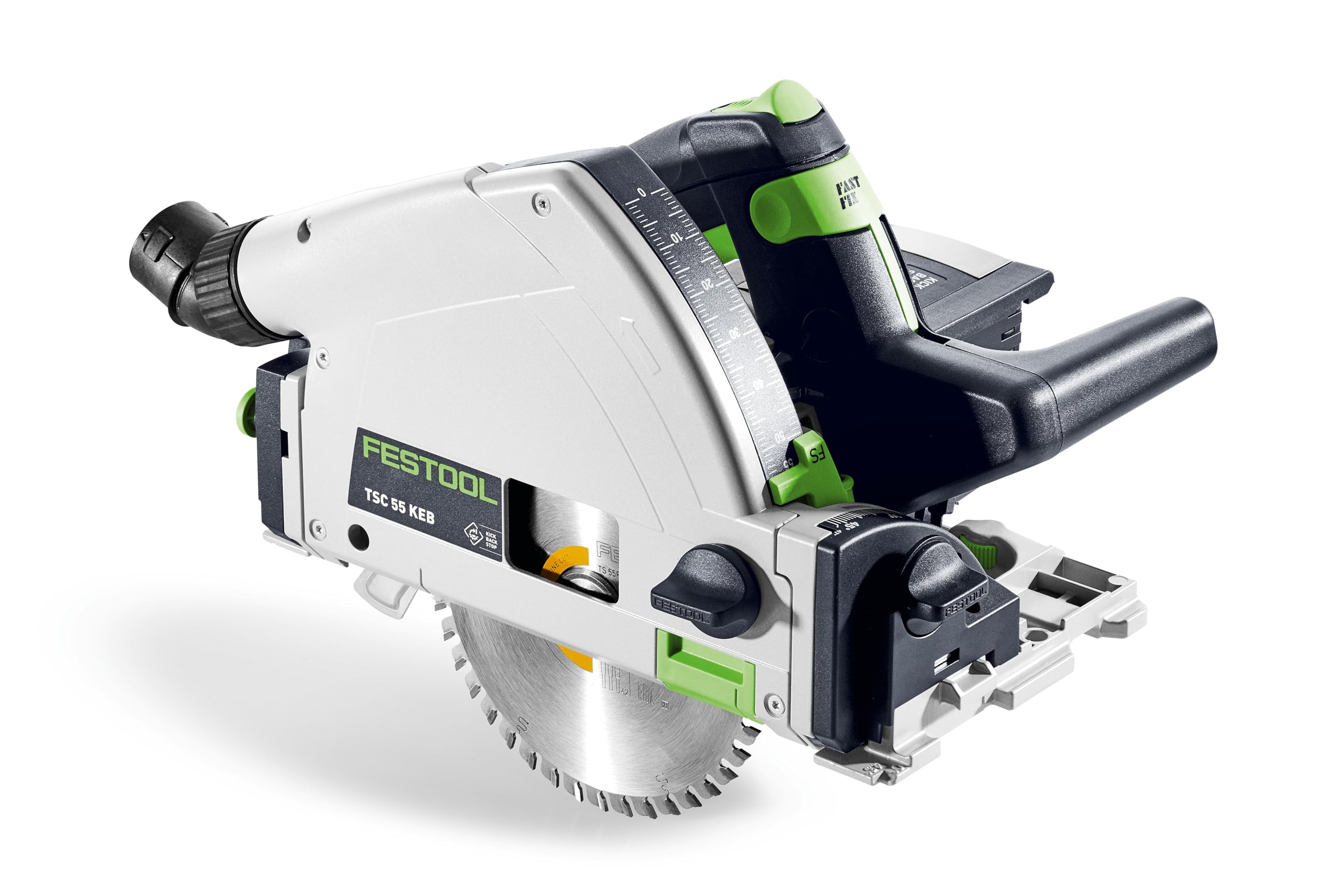 Festool TSC 55 KEBI-Plus/XL-FS 100Y Akku-Tauchsäge 5,0 Ah Akkus Schnellladegerät Führungsschiene FS 1400/2 Kreissägeblatt Systainer M 437