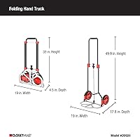 Vista 5 de ClosetMaid Carro plegable de mano con mango telescópico, capacidad de 150 libras, 20501, negro