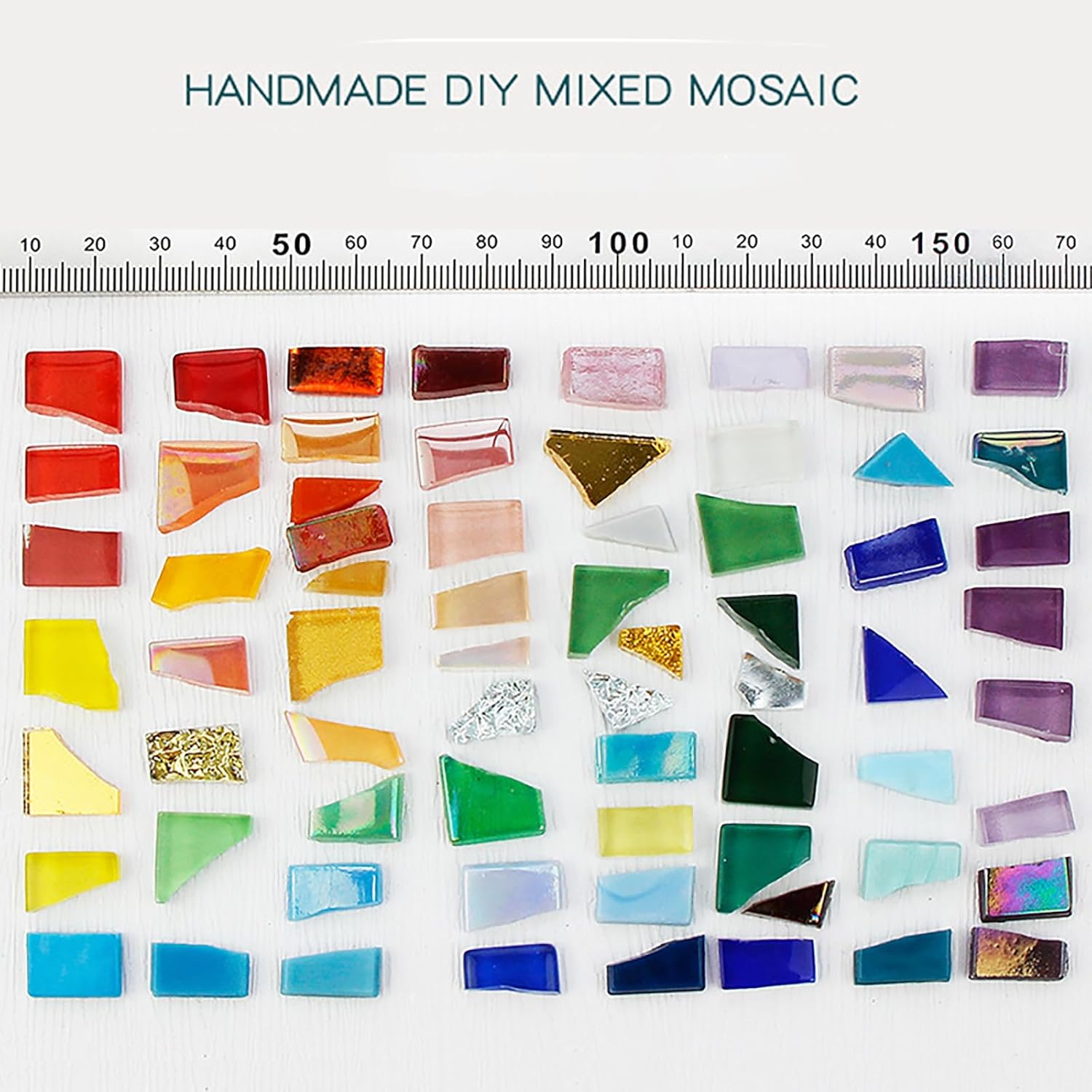 Silver Mixed Irregular Mosaic Glass Mosaic Tiles Pieces, 300g Mosaic DIY Set Adult Mosaic Set, Mosaic Craft Supplies Mosaic Making Supplies - Image 2