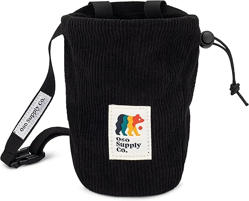 Bolsa de tiza de pana vintage para escalada en roca, cubo de tiza Boulder con cinturón y bolsillo con cremallera - Equipo de escalada en roca