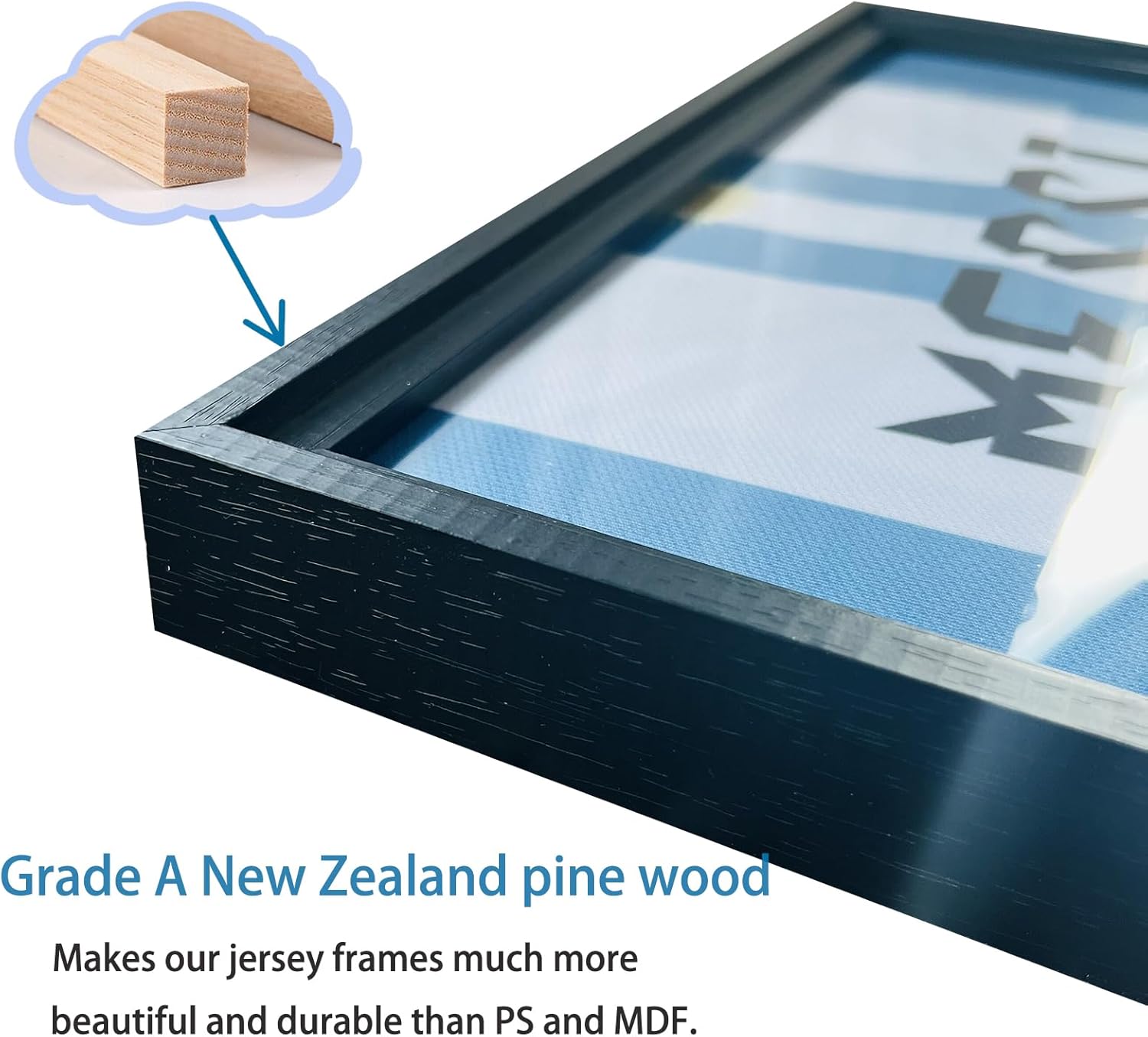 2 Pack Jersey Frame Display Case,Jersey Shadow Box,Sports Jersey Display Frame with Pine Wood for Hockey Soccer Basketball Baseball Shirts