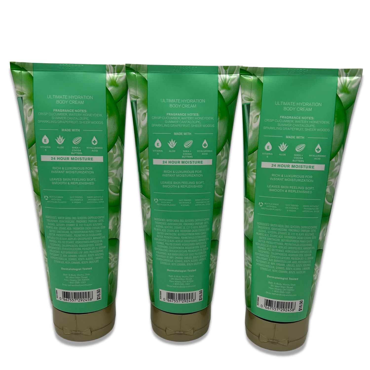 Bath & Body Works Cucumber Melon Ultimate Hydration Body Cream 8oz - Pack of 3 - Image 2