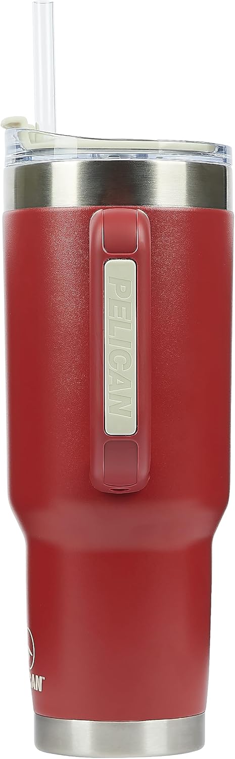 Pelican Hydration Pelican Porter™ 40 oz Vacuum Insulated Tumbler - Recycled Stainless Steel Double Wall Travel with Dual Lid, Powder Coated Insulated Coffee Mug For Hot Cold Drinks, Brick - Image 5