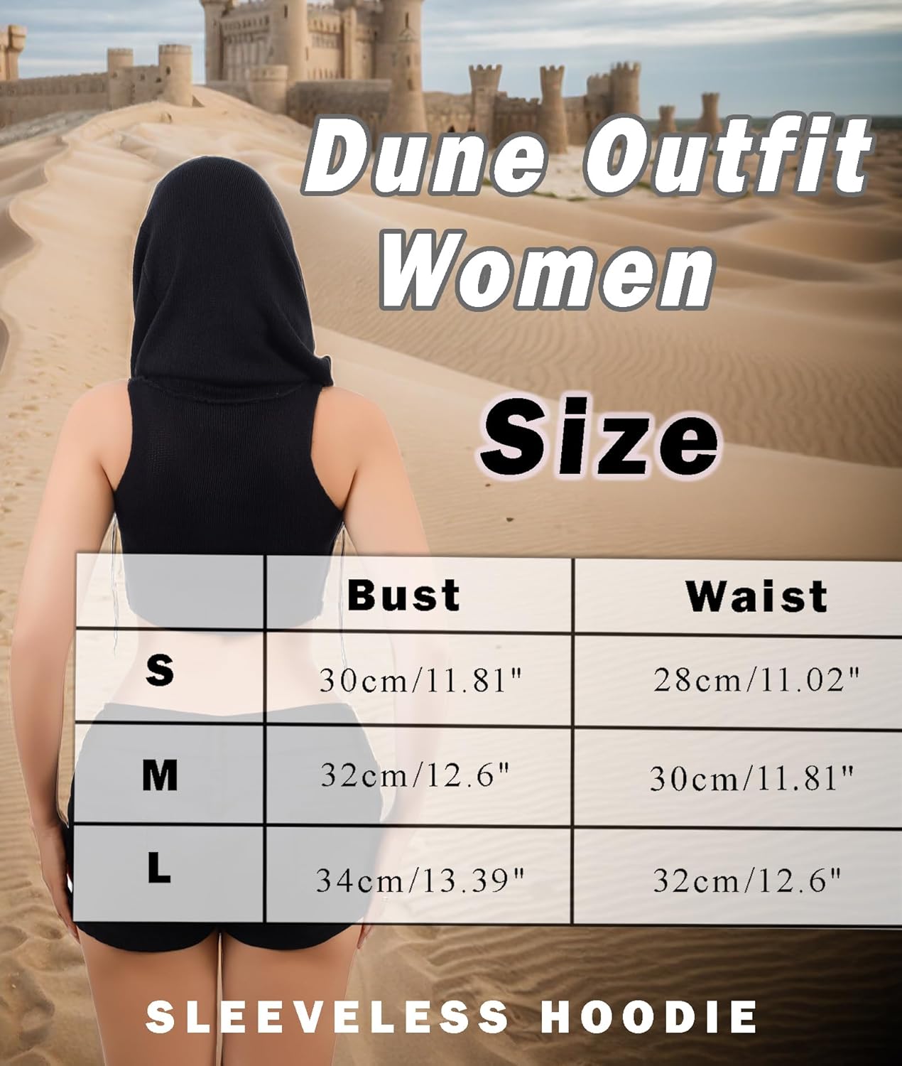 Women Hooded Knitted Sweater Vest, Sexy Rave Sleeveless Streetwear Corp Top Music Festival Outfit - Image 5