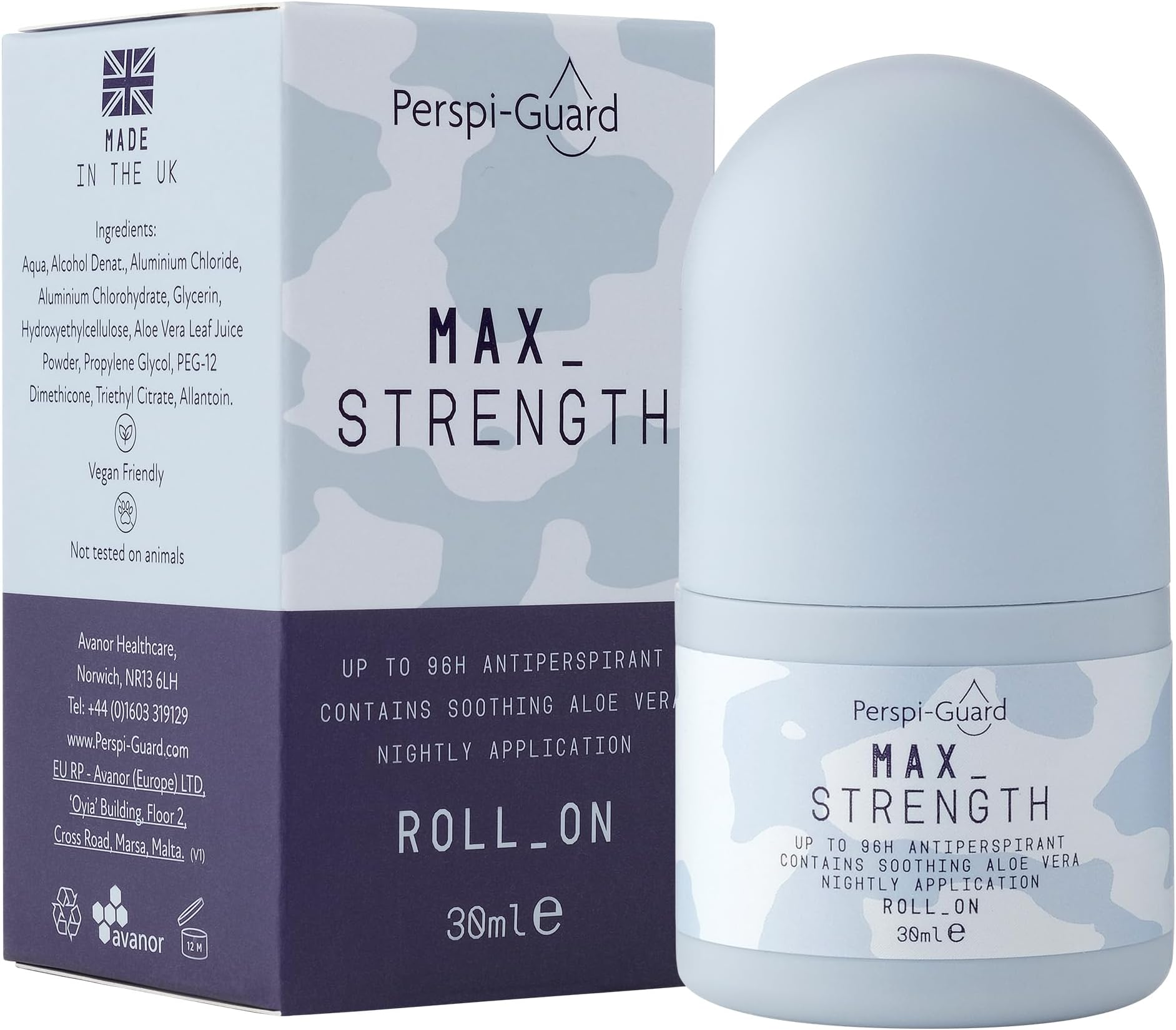 Max Strength Antiperspirant Roll On Deodorant, Womens & Mens | Anti-Sweat Hyperhidrosis Antiperspirant, Unscented Deodorant, Up to 96H Protection, 30 ml
