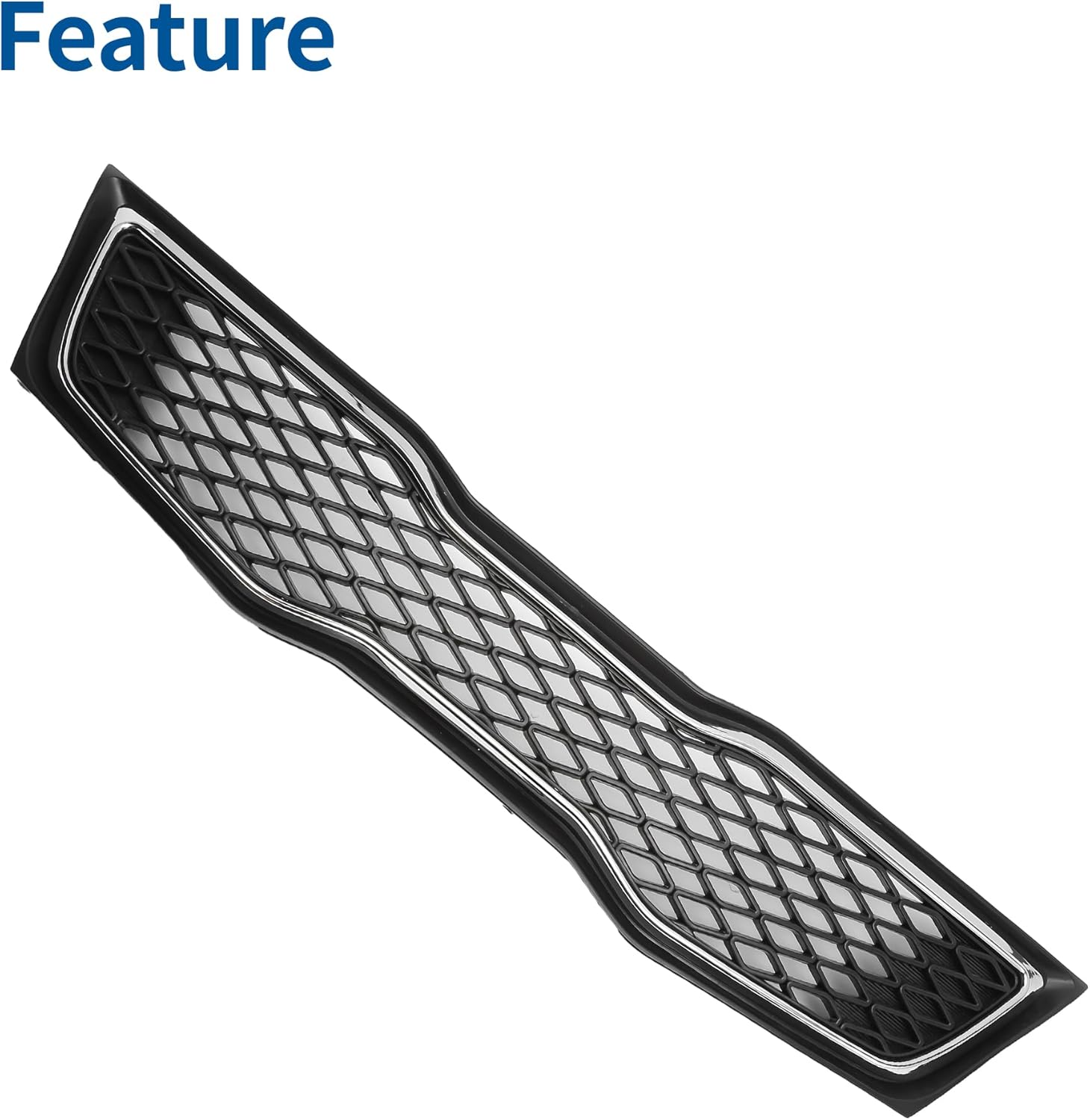 X AUTOHAUX Front Upper Hood Bumper Grille Grill for Kia Optima 2011-2013 Front Upper Bumper Kidney Grille Grill Prismatic Black Chrome Silver Tone