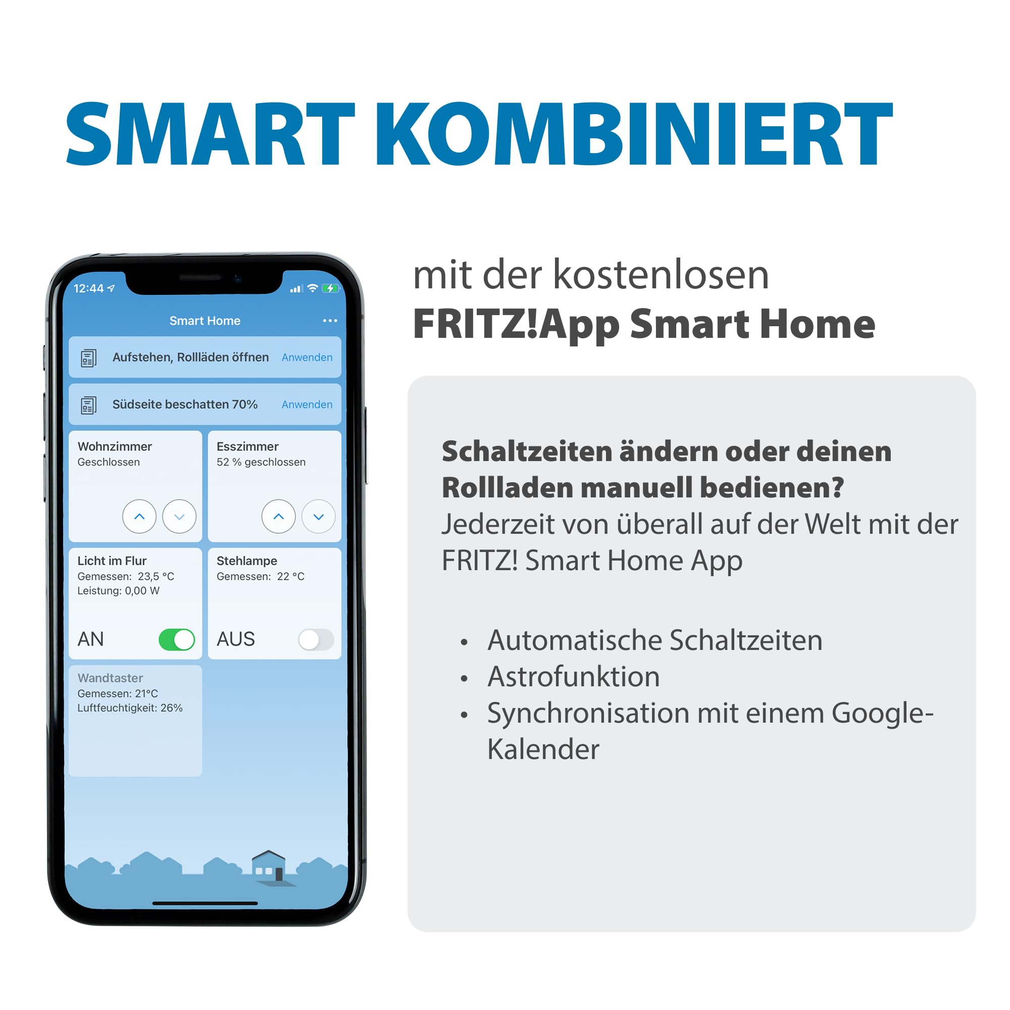 Rademacher RolloTron DECT 1213, für AVM Fritz!Box,inkl. 4m Gurtband (23mm)